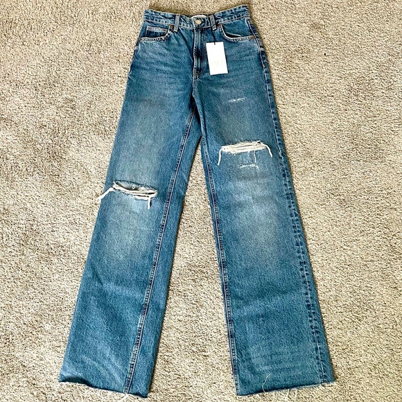 Zara Jeans Nwt Zara High Rise Full Length Wide Leg Jeans Poshmark